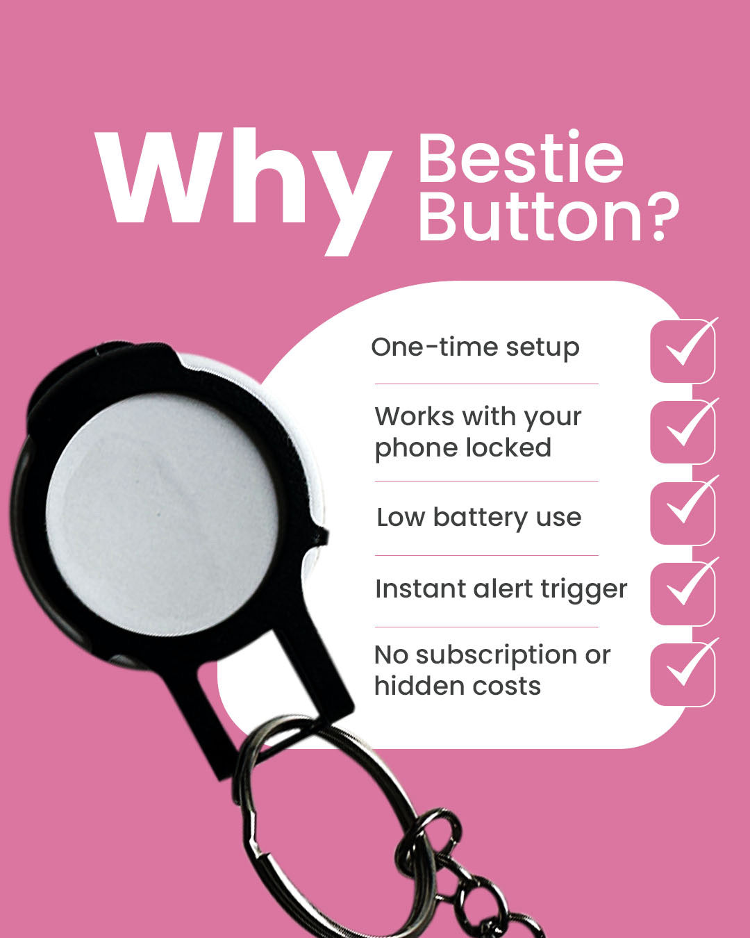 Bestie Button – Discreet Safety Button for Women
